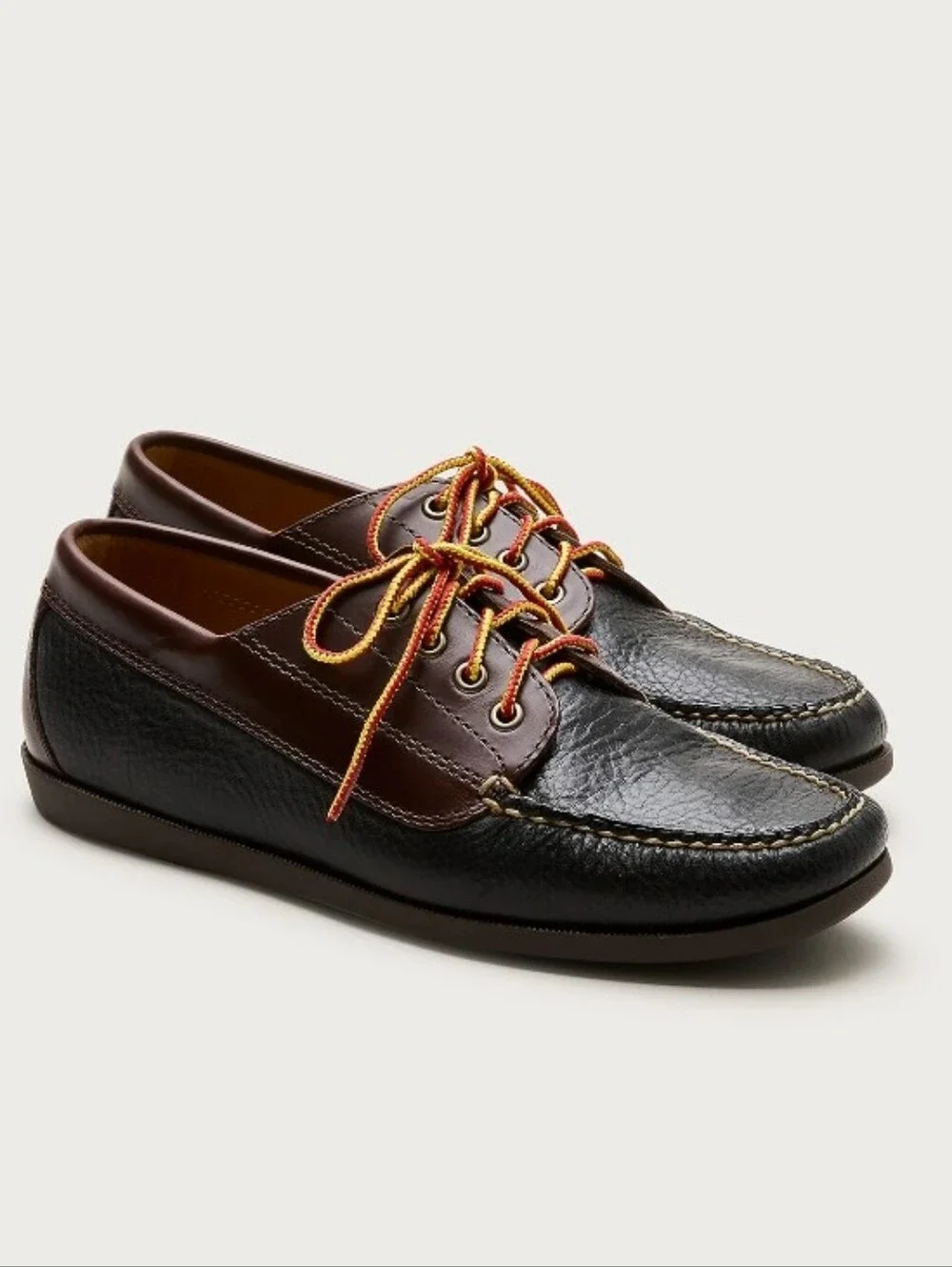 J. Crew Four-Eye Leather Lake Shoes - Whiskey & Black